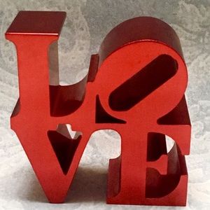 SOLD  Mini Robert Indiana LOVE sculpture.